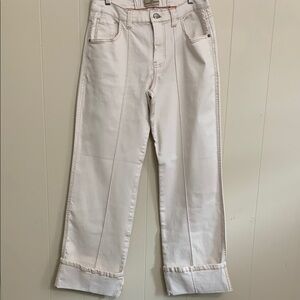 Love Trends Cream Wide-Leg Pants Cuffed Hem Size 11 NEW no tag